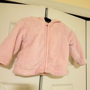 Pink Baby Girls Jacket 6 - 9 month Girls Faux Fur Zip-up Coat Spring Jacket